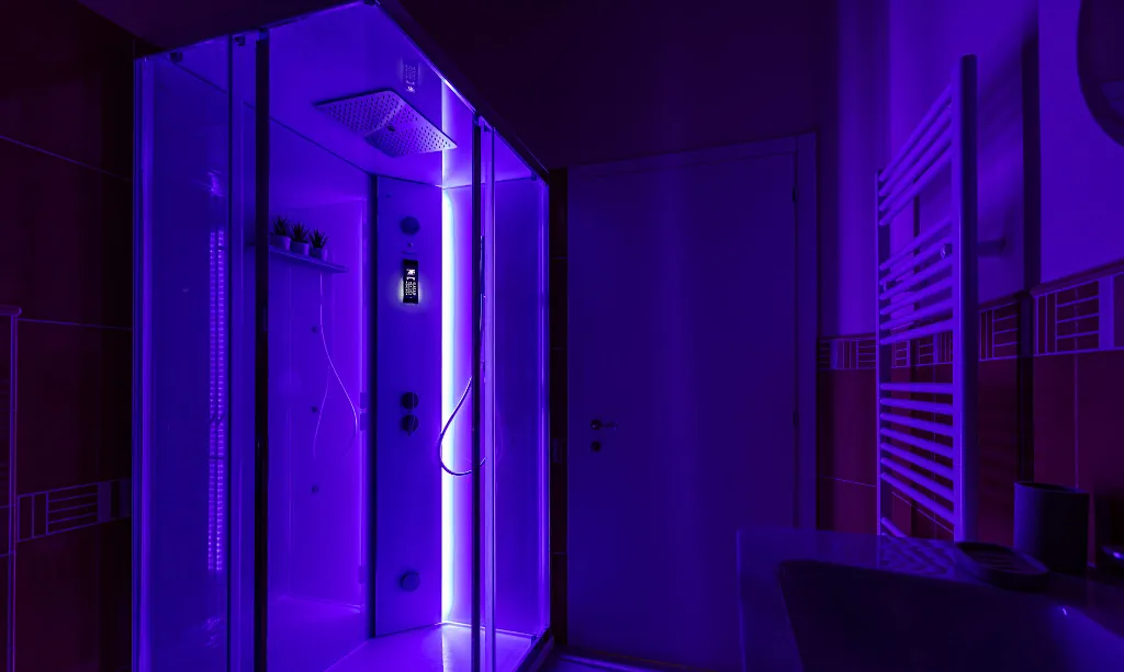 Shower-sauna of Lavanda room at Tenuta di Macericca holiday farm